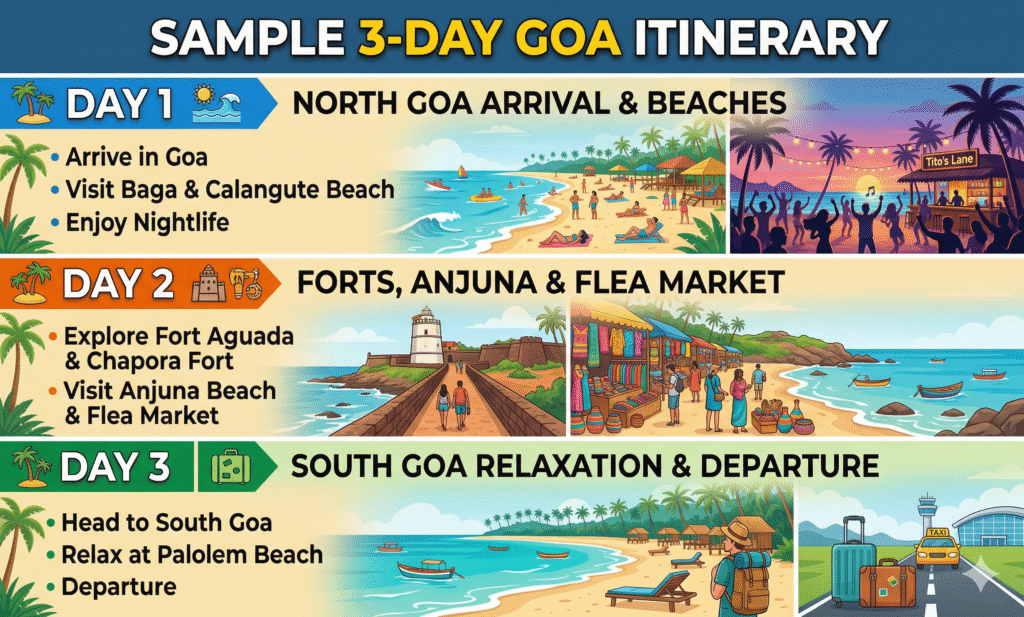 3 day goa itinerary